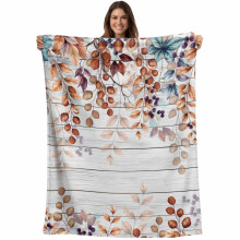 Burnt Orange Flannel Fleece Throw Blanket 40x60in