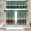 Beige and Orange Abstract Kitchen Curtains Set of 3 1