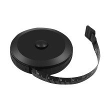 Mini auto-retracting plastic tape measure black 1-pack