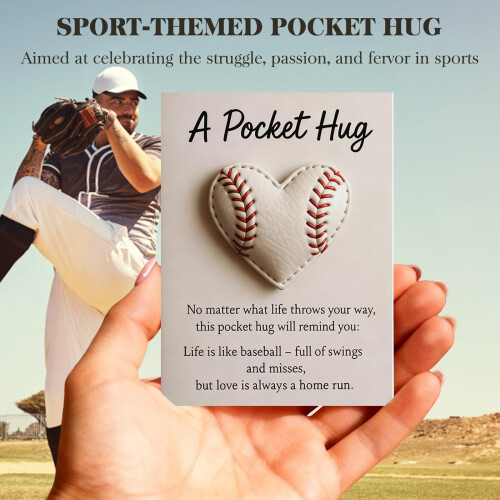 Baseball Pocket Hug Gift Card with Heart-Shaped