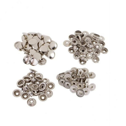 Metal Snap Buttons 12.5mm Silver 3 pcs