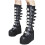 Women's Gothic Punk Motorcycle Boots Black Leather 1