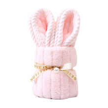 Easter hand towels pink rabbit shape 9.84 x 19.68 inch