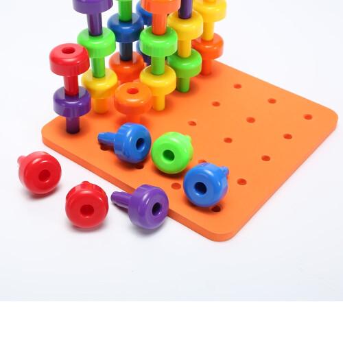 Foam Peg Board Set with Board Lacing String Storage Bag 30