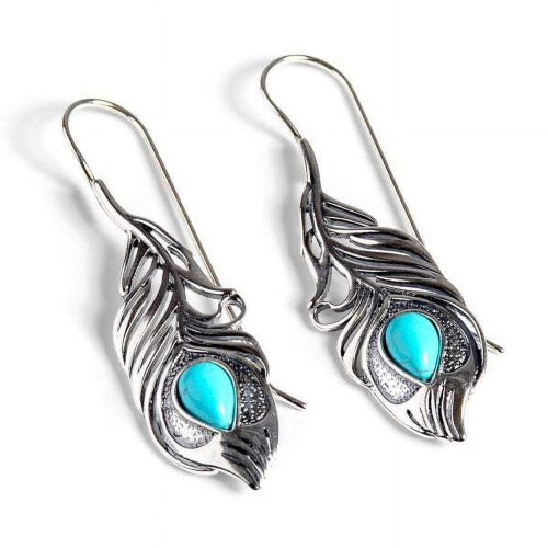 Boho Turquoise Drop Earrings for Women Blue