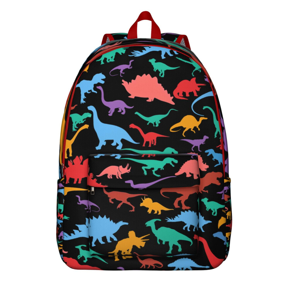 Dino Print Laptop Backpack Waterproof Student Backpack With 9097180221401