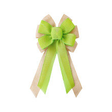 Burlap Wreath Bow Rustic Jute Tree Topper Green
