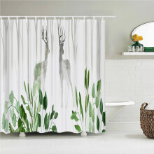 Shower Curtain Polyester Waterproof 180x200 cm Floral Print