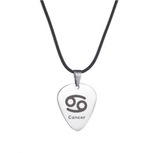 Men's Stainless Steel Cancer Zodiac Guitar Pick Pendant
