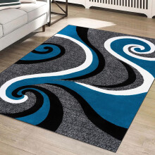 Living Room Swirl Design Carpet Luxury Large Area Rug