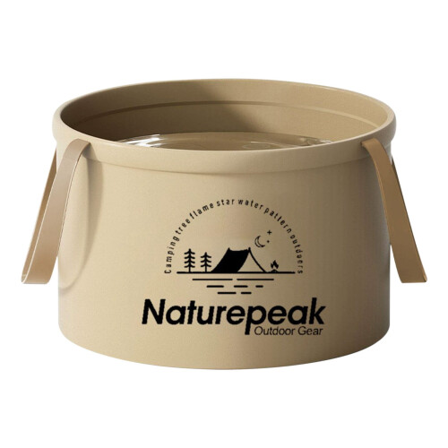 Foldable Foot Soak Basin with Massage Acupoints Khaki Large