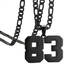 Stainless Steel Athlete Number Necklace Black 83
