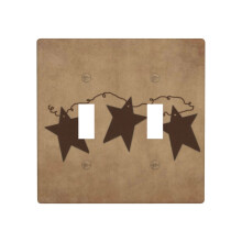 Double Toggle Wall Plate Light Switch Cover Rustic Star