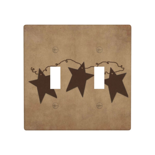Double Toggle Wall Plate Light Switch Cover Rustic Star