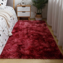Bedroom Carpet Red Dark Red 50x80cm Soft Non-Slip Polyester