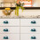 Cup Drawer Pulls White Teal Marble Shell Shape 6 pcs 5