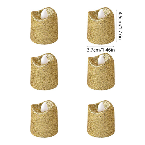 LED Candle Lights Gold 6 Pcs 2