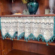 Handmade Crochet Curtain Tier Rustic Boho Farmhouse Style