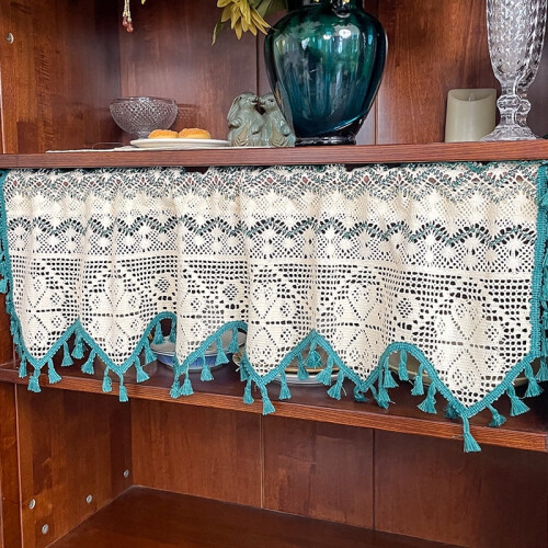 Handmade Crochet Curtain Tier Rustic Boho Farmhouse Style