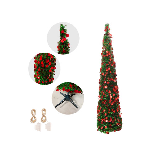 5FT Pop-Up Christmas Tree with LED Lights and Topper