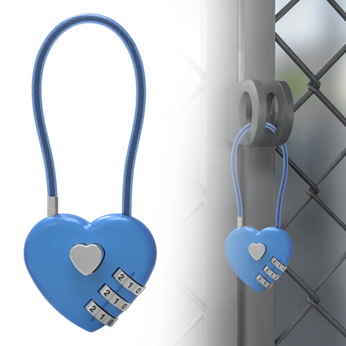 Pink Combination Cable Lock 1 PC for Locker Luggage Gym