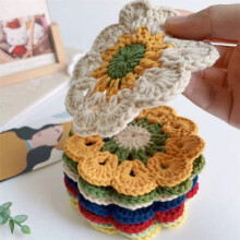 Cotton Crochet Lace Placemats Set of 6, 4.3 Inch