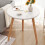 Detachable Round Wooden Side Table 1pc 1