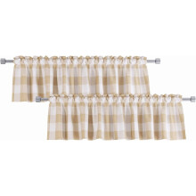 Buffalo Check Valances Beige White 54x18 Inch 2-Pack