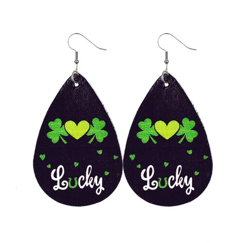 St. Patrick's Day Earrings Green Geometric Irish Design