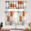 Kitchen Curtain Tiers and Valances Set Orange Beige 1