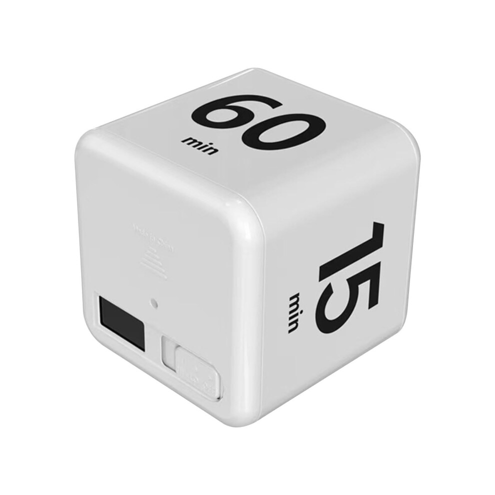 White Gravity-Sensing Flip Timer Cube Digital Countdown