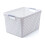 White Plastic Laundry Basket with Silver Handle 2-Bushel 1