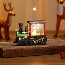 Christmas Train Snow Globe Lantern with Santa Gift Box