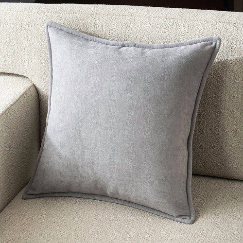 Light Grey Chenille Throw Pillow 40x40cm PP Cotton Filling