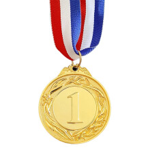 5 cm metal medal for students with neck ribbon