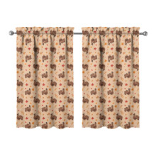 Plaid Pumpkin Tier Curtains Autumn Maple Design 2 Pack