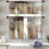 Kitchen Curtains and Valance Set Brown Grey Beige 36 inch 1