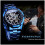 Men's Automatic Skeleton Watch Blue Black Stainless Steel 1