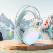 Bluetooth Wireless Gaming Headset RGB Light Rechargeable