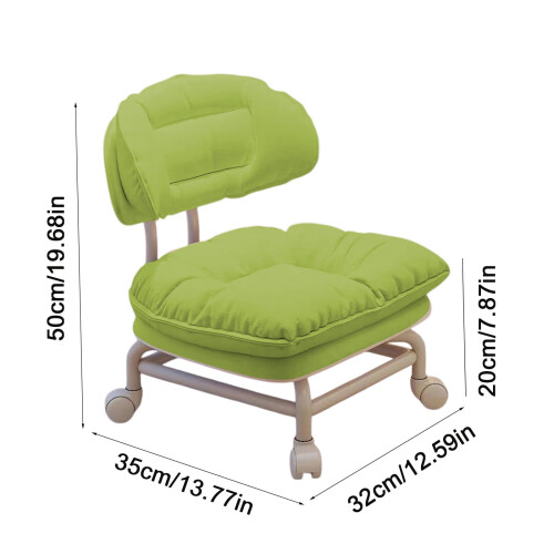 Plastic Backrest Swivel Stool with Wheels 50x35x32cm 2