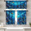 Sea Fish Kitchen Curtains Blue Ocean Tier Set 36 inch 1