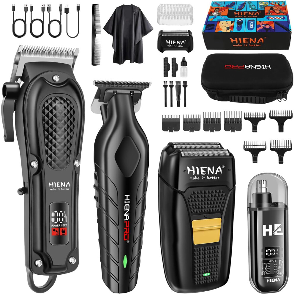 Cordless Hair Clipper Set for Men with Beard Trimmer Nose