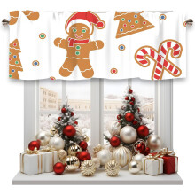 Christmas valance for windows gingerbread man 1 panel 54 x