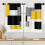 Yellow Kitchen Curtains Abstract Geometric 26x36 Inch Set 1