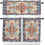 Boho Kitchen Curtains Set Rod Pocket Vintage Floral Pattern 1