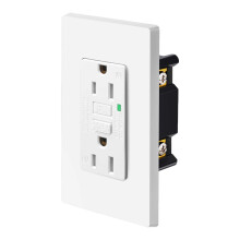 White GFCI Outlet 20A 120V with LED Indicator and Wall