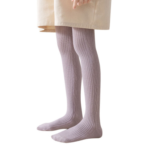 Girls Cotton Cable Knit Footed Tights Pack