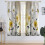 Yellow floral window curtains rustic country style 1 pair 1