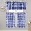 Semi Sheer Kitchen Curtains Set Buffalo Plaid Royal Blue 1
