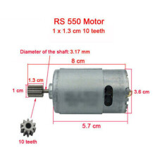 Electric Drill DC Motor for Kids' Cars 12V 6V 24V 10-Tooth